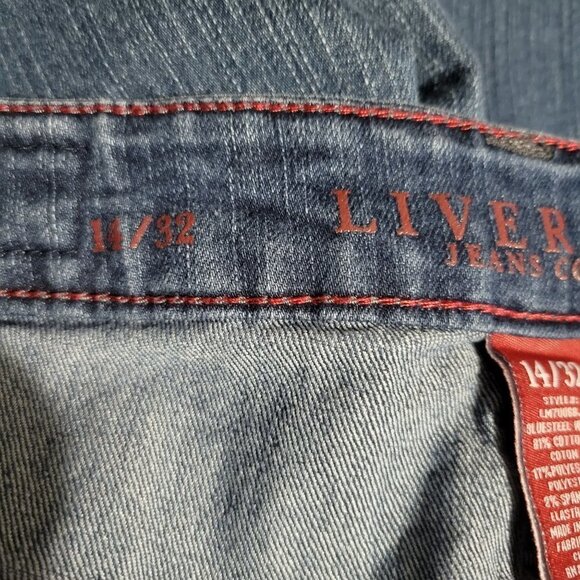 Liverpool Sz 14/32 Medium Wash Mid Rise Michelle Capri Cropped Blue Denim Jeans - Picture 7 of 12